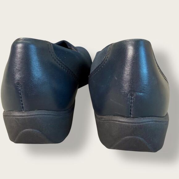 Munro Womens 8N Fabric Leather Loafer Comfort Shoes Casual Navy Black Stretchy - Picture 5 of 12